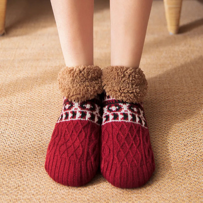 Ecoparty Fall and Winter Floor Socks Home Warm Women Socks Snow Socks Sleep Carpet Socks Slippers Socks Men Non-slip Yoga Socks