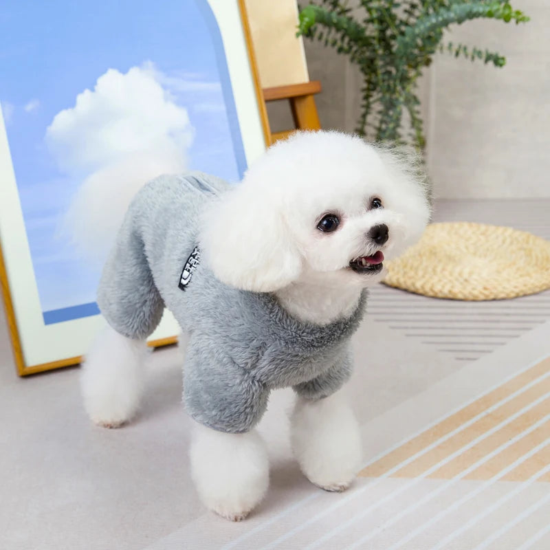 NEW Winter Dogs Jumpsuit Coat with Zipper Warm Pet Jacket Overalls for Small Dogs Cats Chihuahua Clothes Maltese Bulldog Onesies