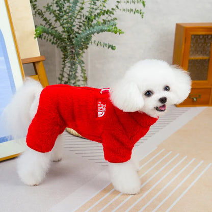 NEW Winter Dogs Jumpsuit Coat with Zipper Warm Pet Jacket Overalls for Small Dogs Cats Chihuahua Clothes Maltese Bulldog Onesies