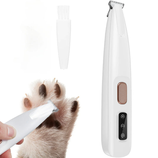 Dog Paw Trimmer with LED Light Fully Waterproof Pet Hair Trimmer with LED Display Dog Clippers for Grooming 18mm Widen Blade